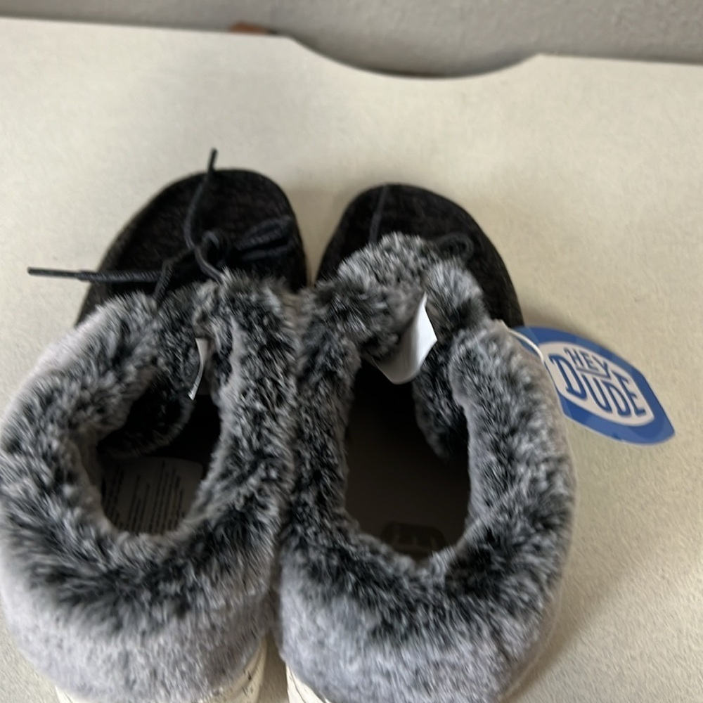 Hey Dude Charcoal Shoes with Faux Fur Lining - Picture 4 of 6